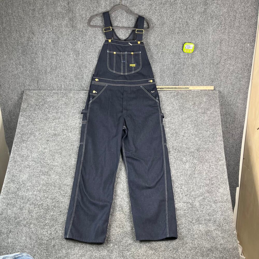 Toughskins Sears Denim Overalls Mens 40x30 Dark Wash Workwear Carpenter Utility